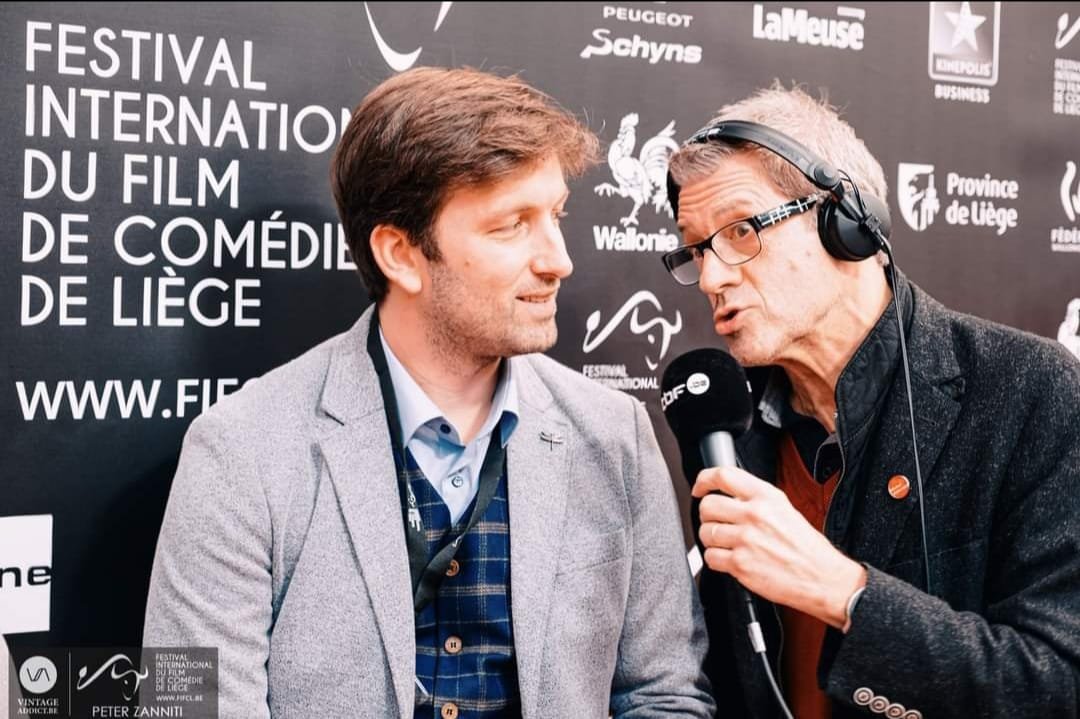 Thibault Moës interviewé au Festival International du Film de Comédie de Liège.